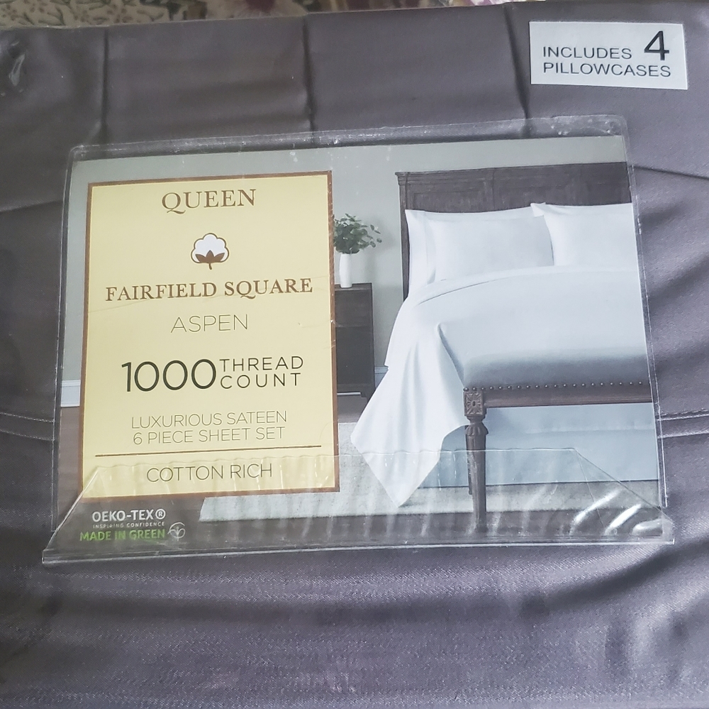 Fairfield Square ASPEN 1000 thread count cotton rich sheet set.
